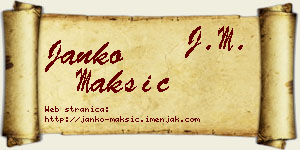 Janko Maksić vizit kartica